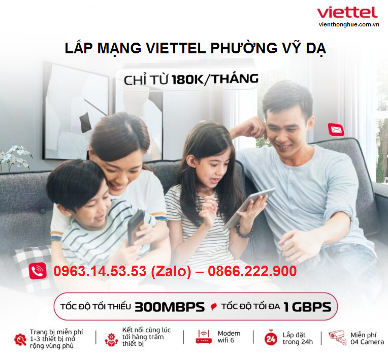 Lắp mạng Viettel phường Vỹ Dạ cáp quang siêu tốc 300 Mbps 1 Lắp mạng Viettel phường Vỹ Dạ