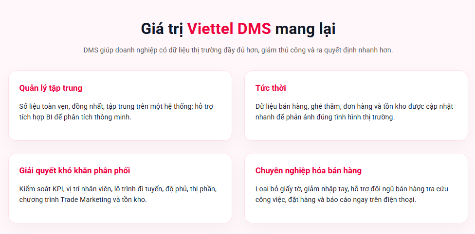 Viettel DMS - Phần mềm quản lý phân phối bán hàng cho doanh nghiệp 4 Viettel DMS 3